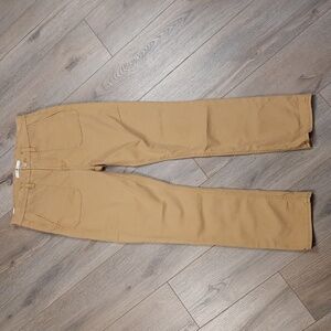 7 For All Mankind tan stretchy patch pocket high rise, crop khaki pants, size 28